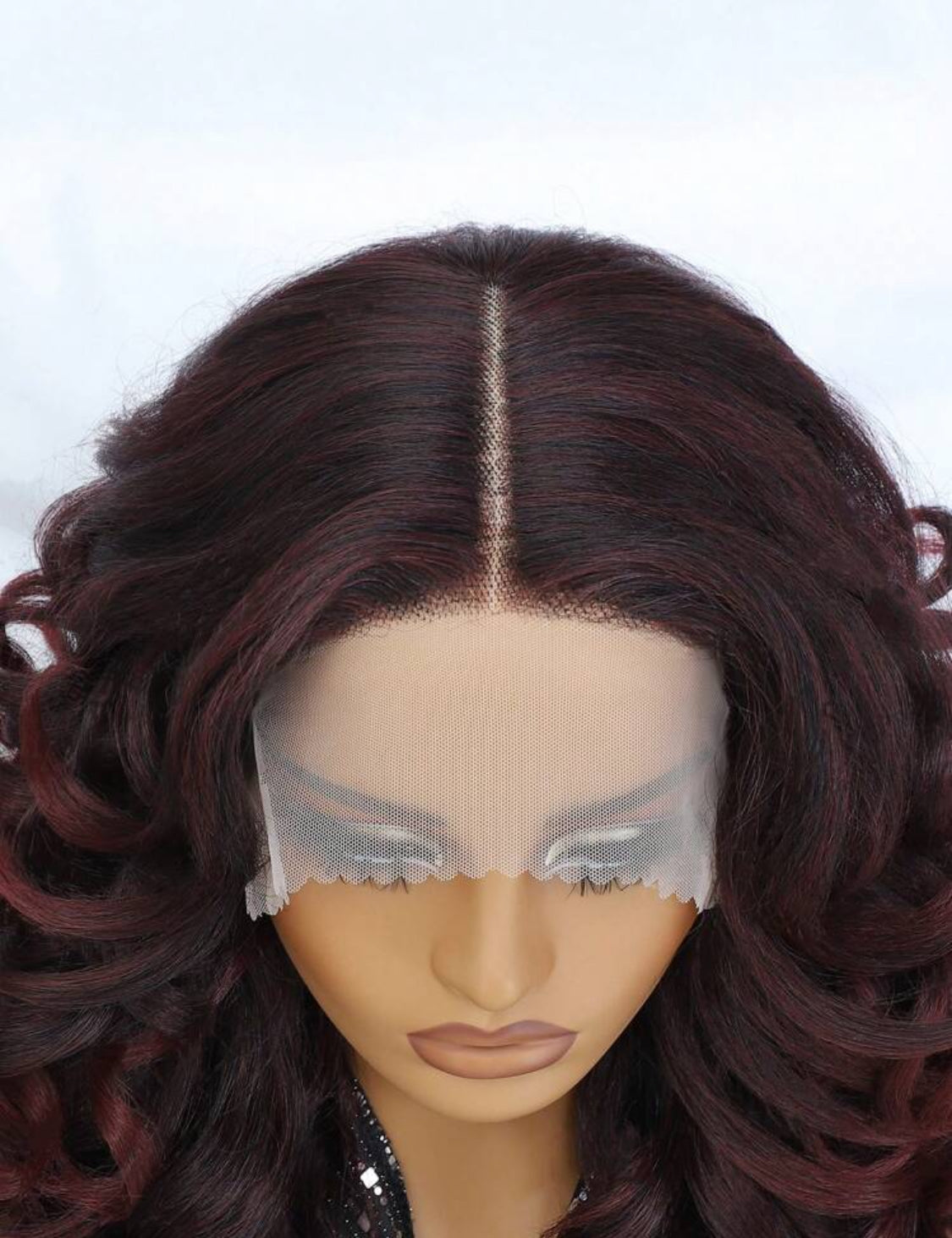 24 Inch HD Heat Resistant Fiber Lace Front Wigs Curly T-Part Synthetic Hair Glueless Lace Wigs 180% Density