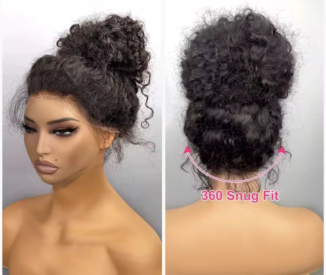 Water Wave Invisible Strap 360 Full Hd Lace Front Wig Chocolate Brown 30 Inch Deep Wave Frontal Wig Glueless Wig Human Hair