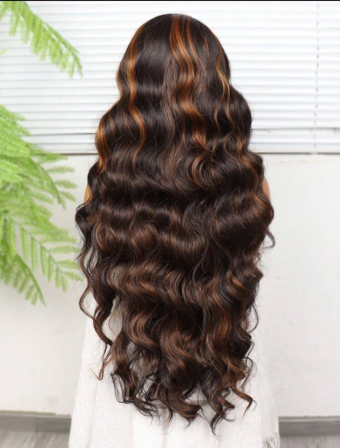 Synthetic Heat Resistant Front Lace Wig 13*4 Long Wave Hair 30 Inch Brown Natural Looking High Quality