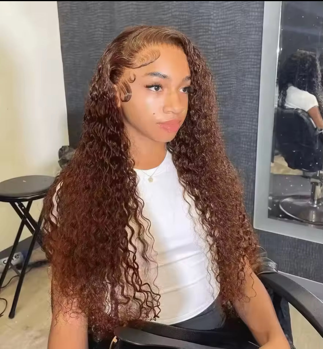 13x4  frontal Chocolate Brown Deep Wave Frontal Wig Curly Lace Front Human Hair Water Wave Brazilian .