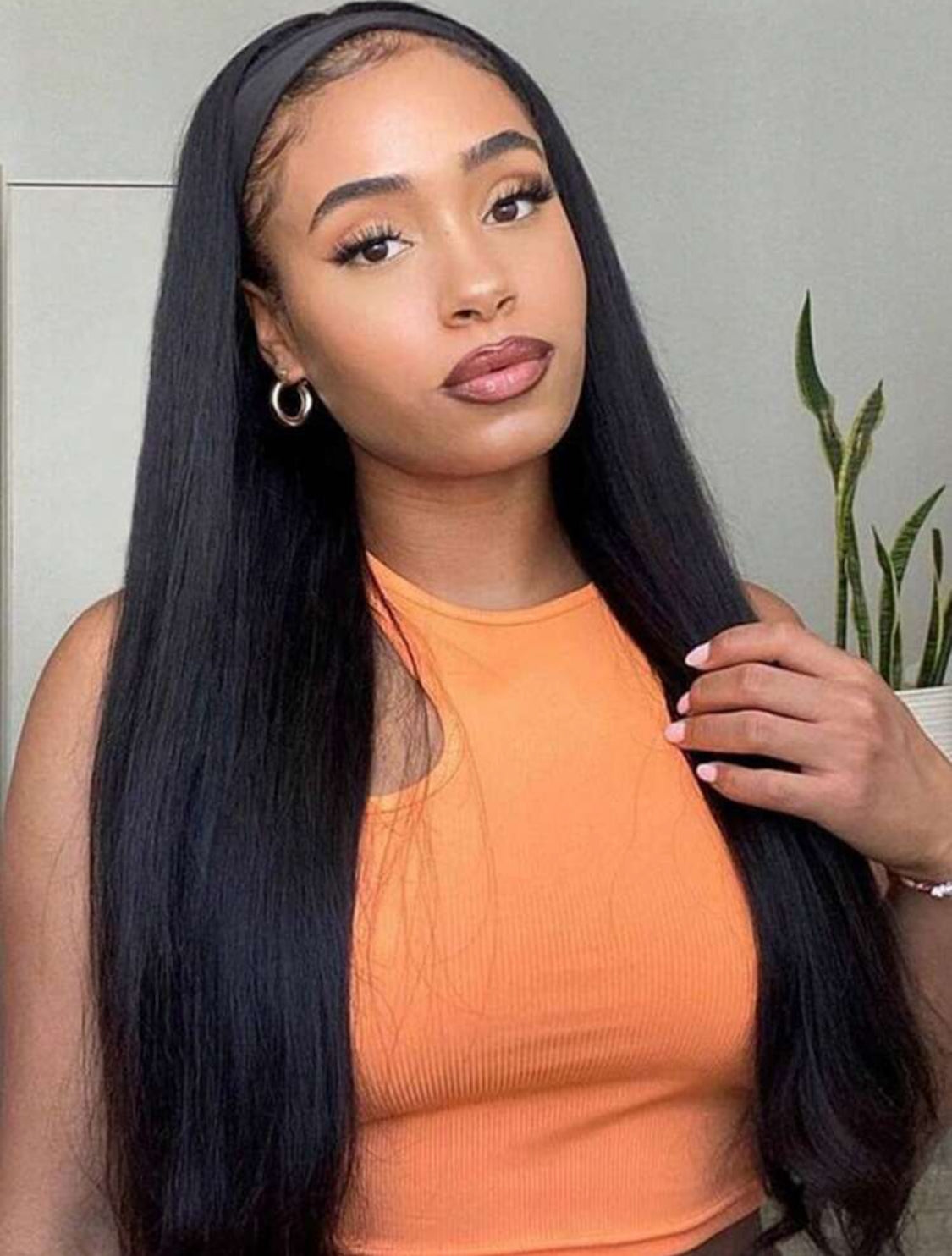 Glueless Straight Headband Wigs Headband Wig Human Hair Straight Brazilian Virgin Headband Wigs Human Hair Wigs 150% Density