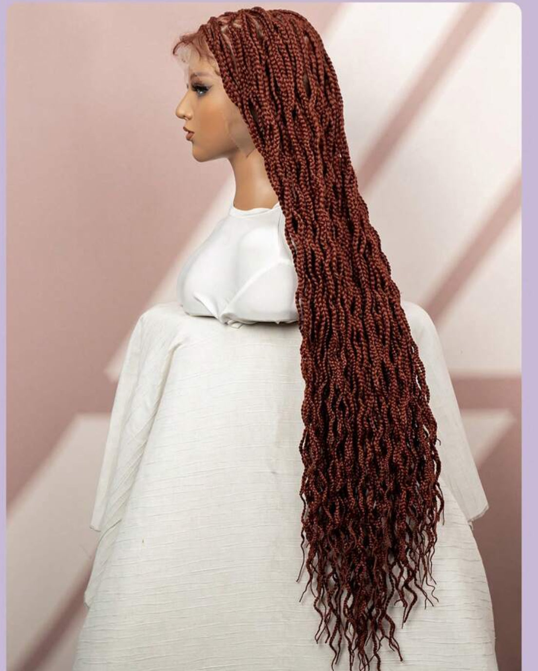 Crocheted Synthetic Handmade Lace Box Braids Short Three-Strand Twist Wig ,Bohemian Goddess River Box Braid