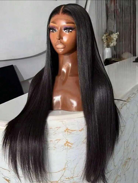 13x4  Lace Frontal Human Hair Wig Straight HD Transparent Lace Brazilian Human Hair Wig  Natural Color Wig