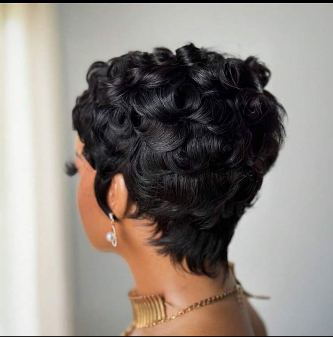 Pixie Cut Echthaarperücke, kurzer Trend, Wellenperücke, 6 Zoll, Pixie Cut