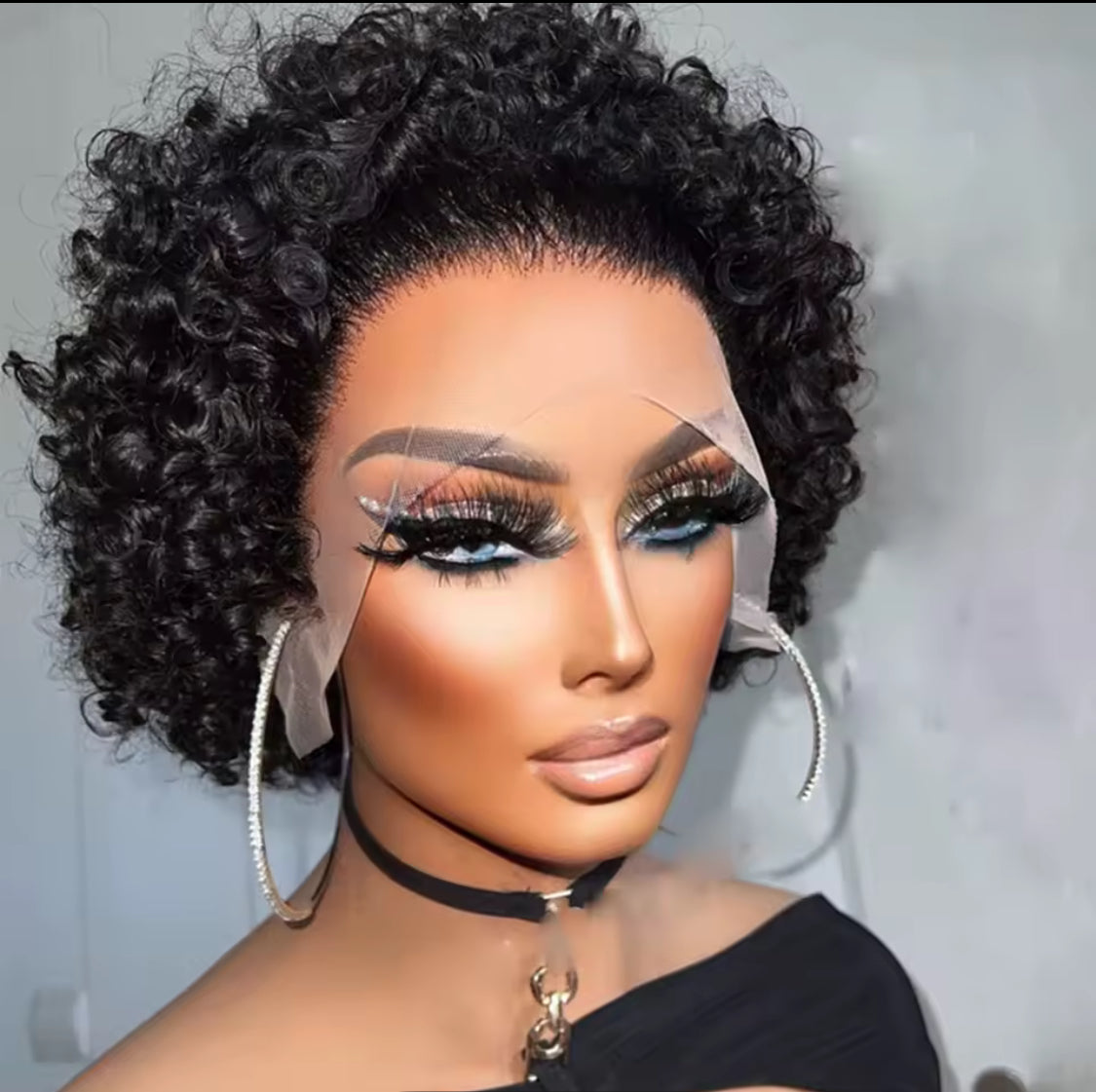 Short Bob Pixie Curls 13x4 Lace Frontal Wigs Pixie Cut Human Hair Wig Transparent Lace Front Human Hair Wig