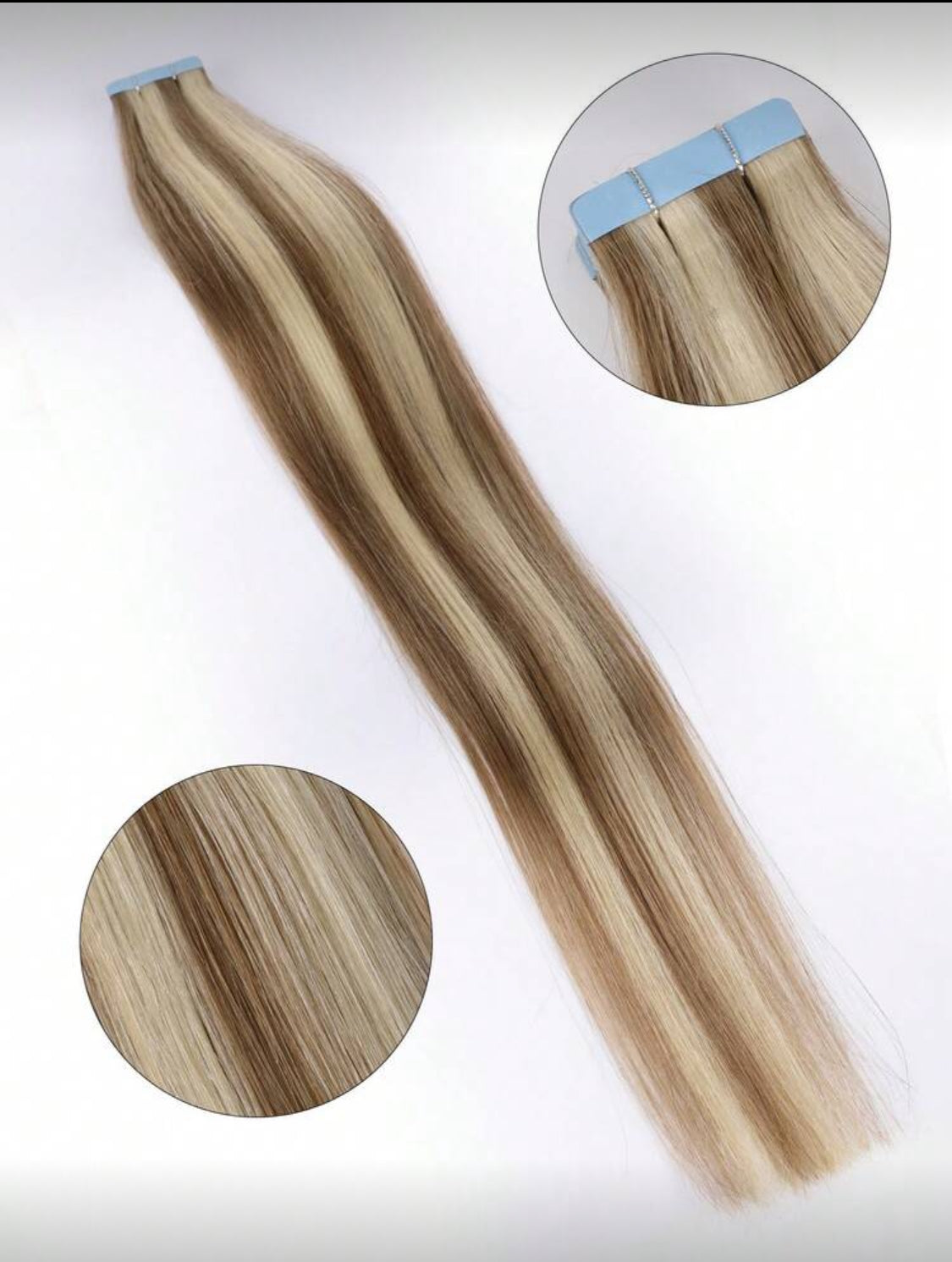 Unsichtbares Tape in Remy Echthaar Extensions Echthaar Schwarz 20 Stück/Packung aus natürlichem Echthaar