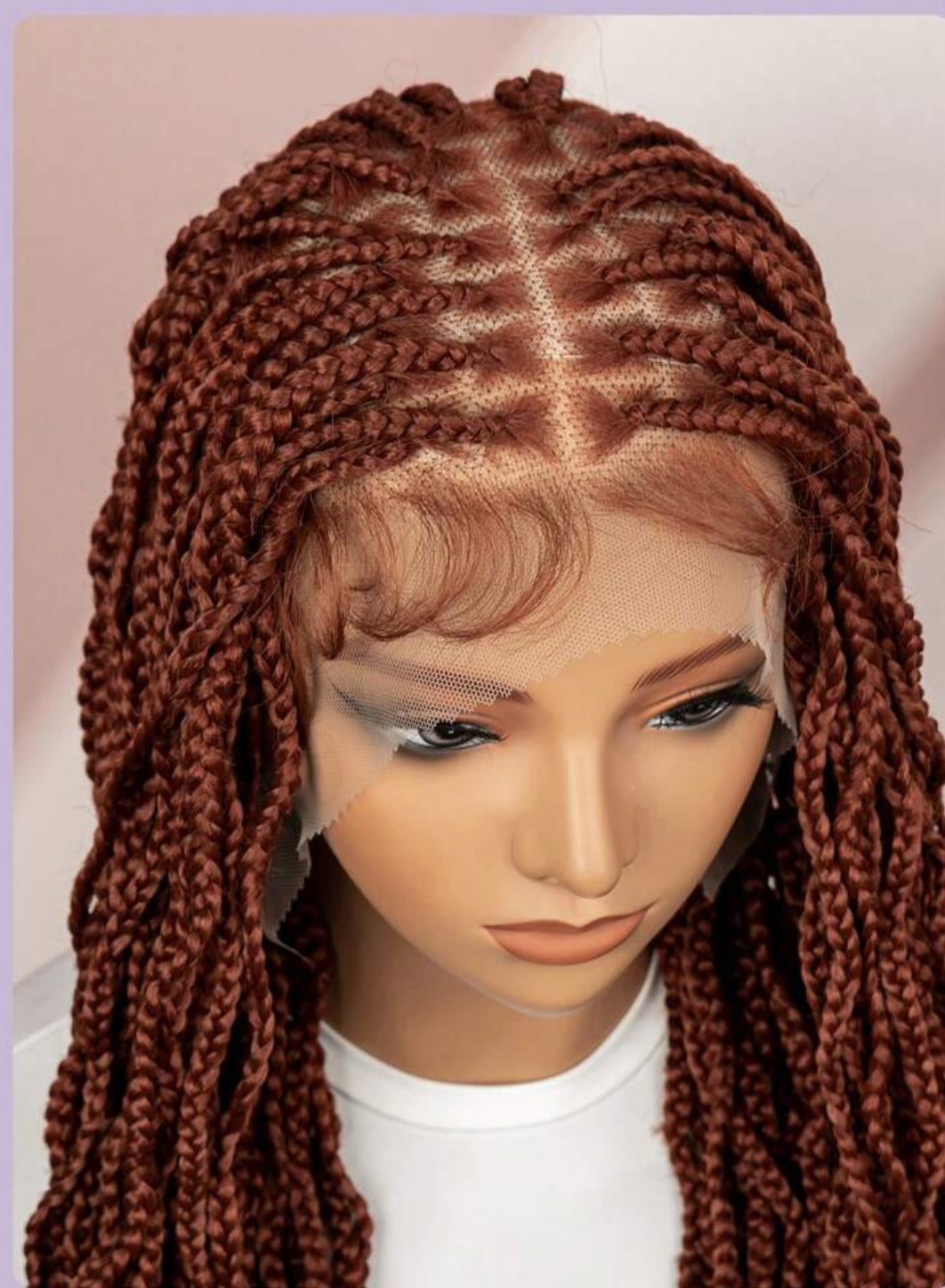 Crocheted Synthetic Handmade Lace Box Braids Short Three-Strand Twist Wig ,Bohemian Goddess River Box Braid