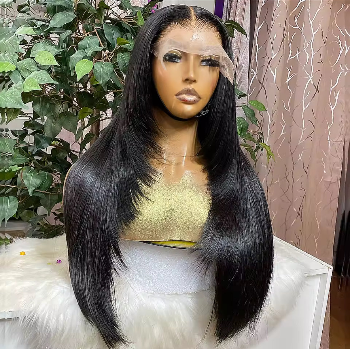 Transparent Lace Frontal Wigs 13×6HD Layered Remy Human hair straight Wigs 100% Human Hair Pre Plucked Wig
