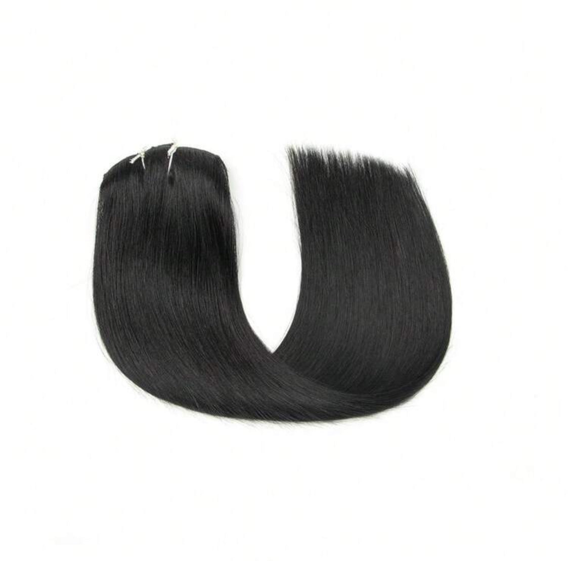 100% Human Hair Clip-In Extensions – Silky Straight, Natural Black, 7-Piece Set, 120gr