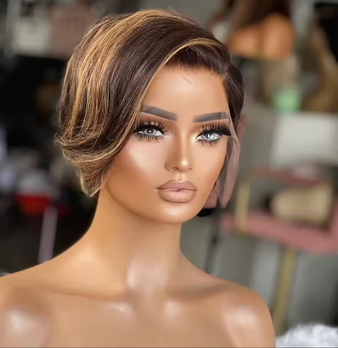 Lace Front 13x4 Short Pixie Cut Wig Pixie Cut Transparent Frontal Wig