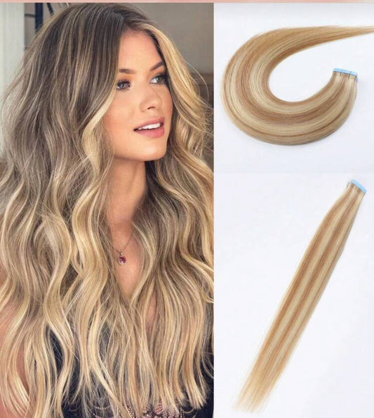 Tape in Remy Human Hair Extensions Real Remy Human Hair Black 20 Pcs/Pack Invisible Tape In Natural Human Hair