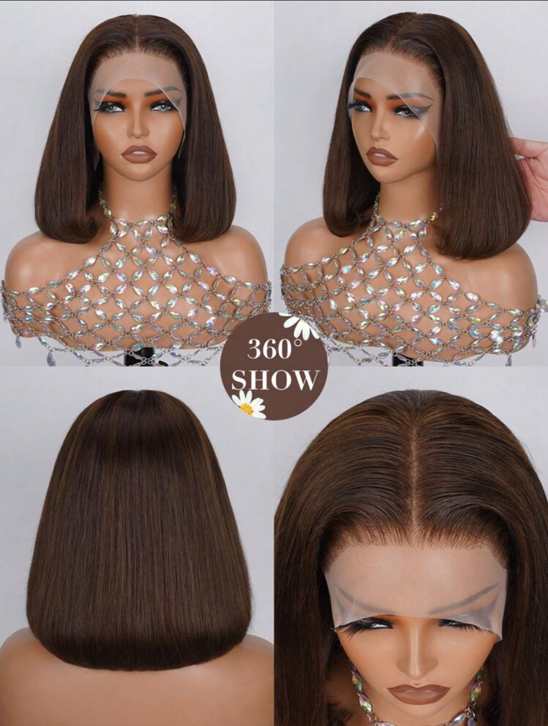 Bob Wig Human Hair 13x4 Transparent Lace Front 180% Density Straight Pre Plucked Natural Hairline