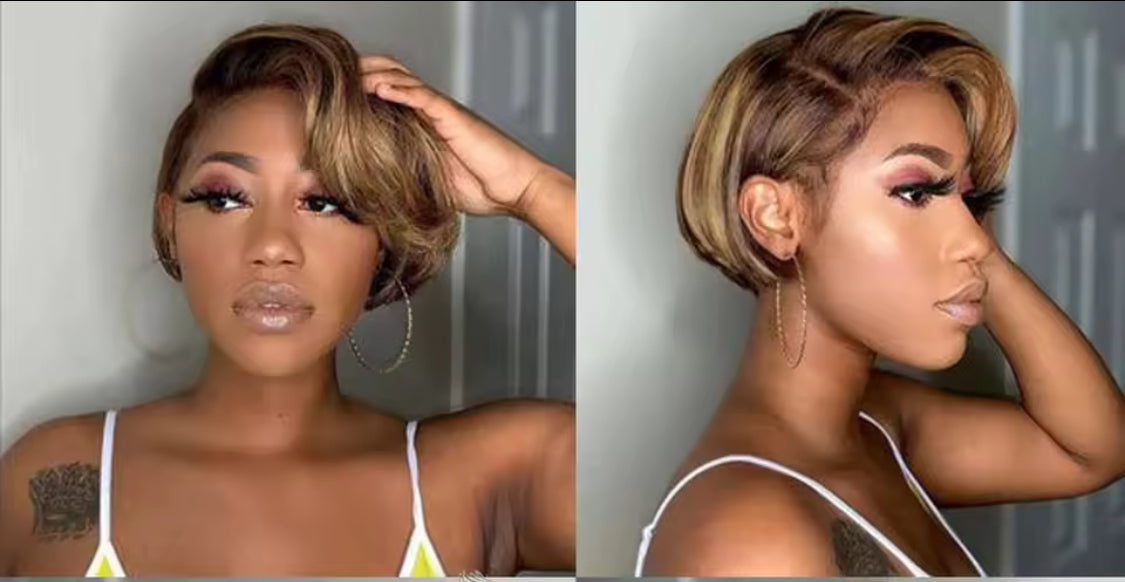 Lace Front 13x4 Short Pixie Cut Wig Pixie Cut Transparent Frontal Wig