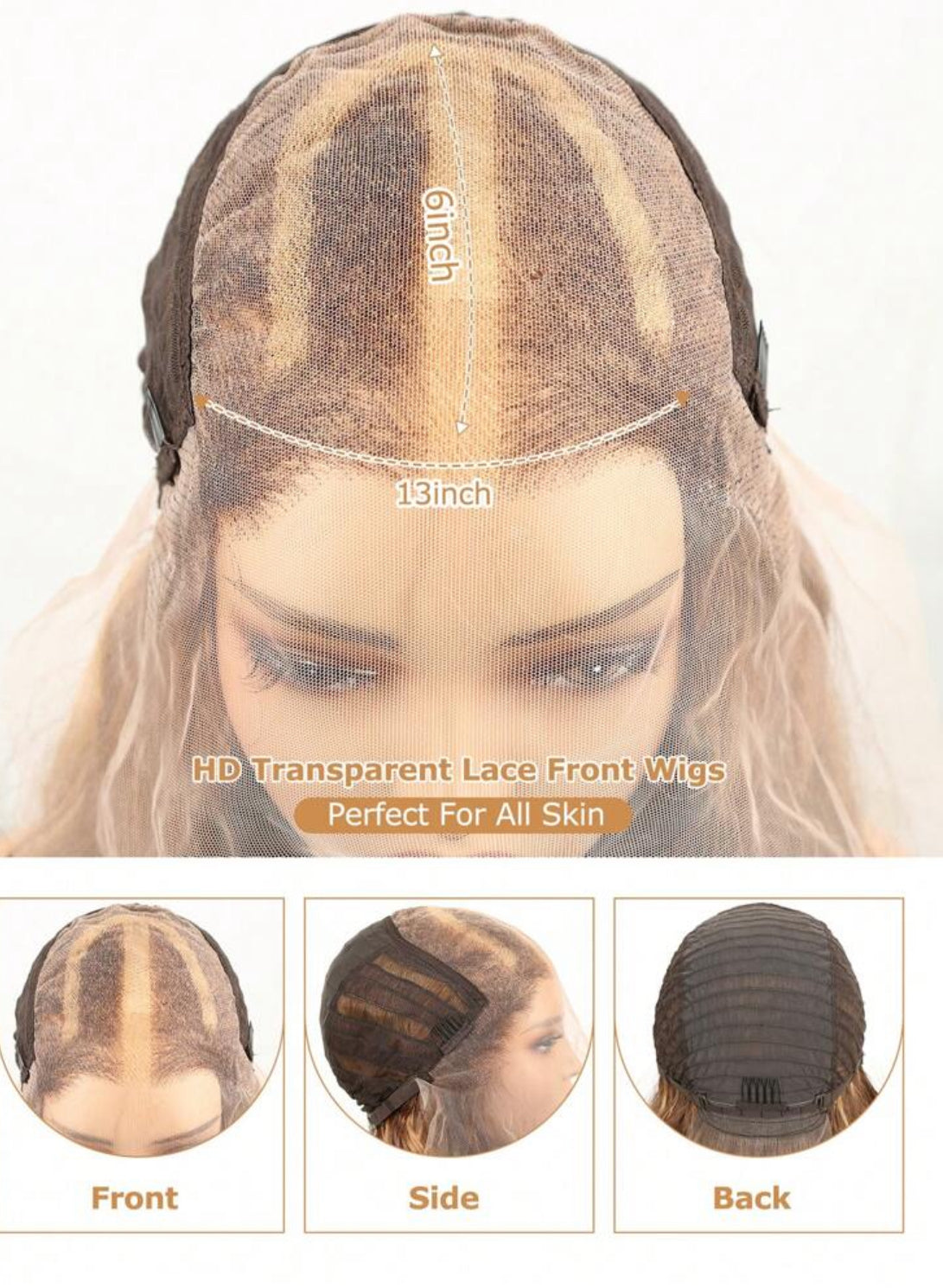 24 Inches Luxury Synthetic Heat Resistant 13x6 Long Body Wavy Hair Pre-Plucked Hairline Synthetic HD Lace Front Wigs Natural Hairline High Quality Synthetic wig