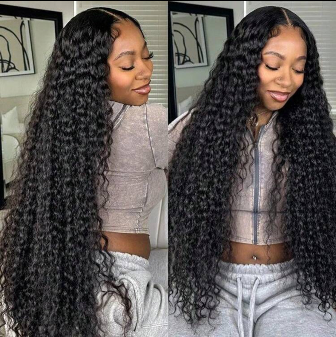 Kinkly Curly 13x4 Lace Front Wigs Human Hair Curly Wave 180% Density 13x4 Human Hair Lace Front Wig Deep Curly Wigs Human Hair Natural Black