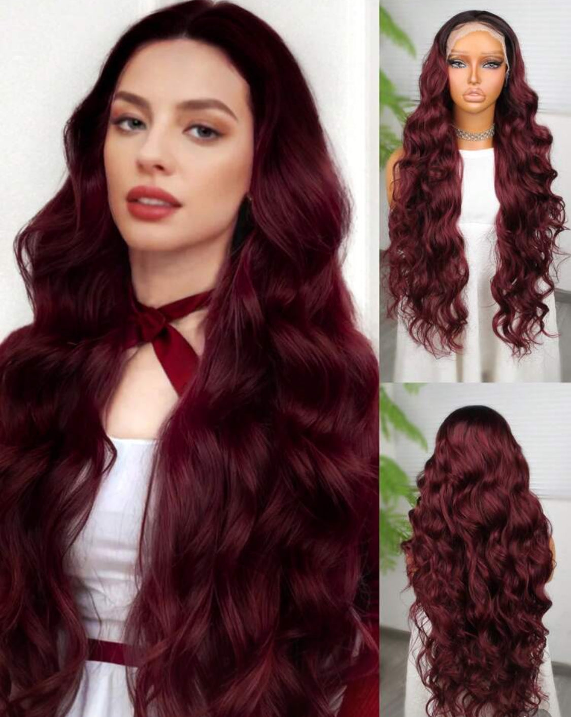 Heat Resistant Synthetic Lace Front Wig 13*4 Long Wave Hair 30 Inch Red Color High Quality wig