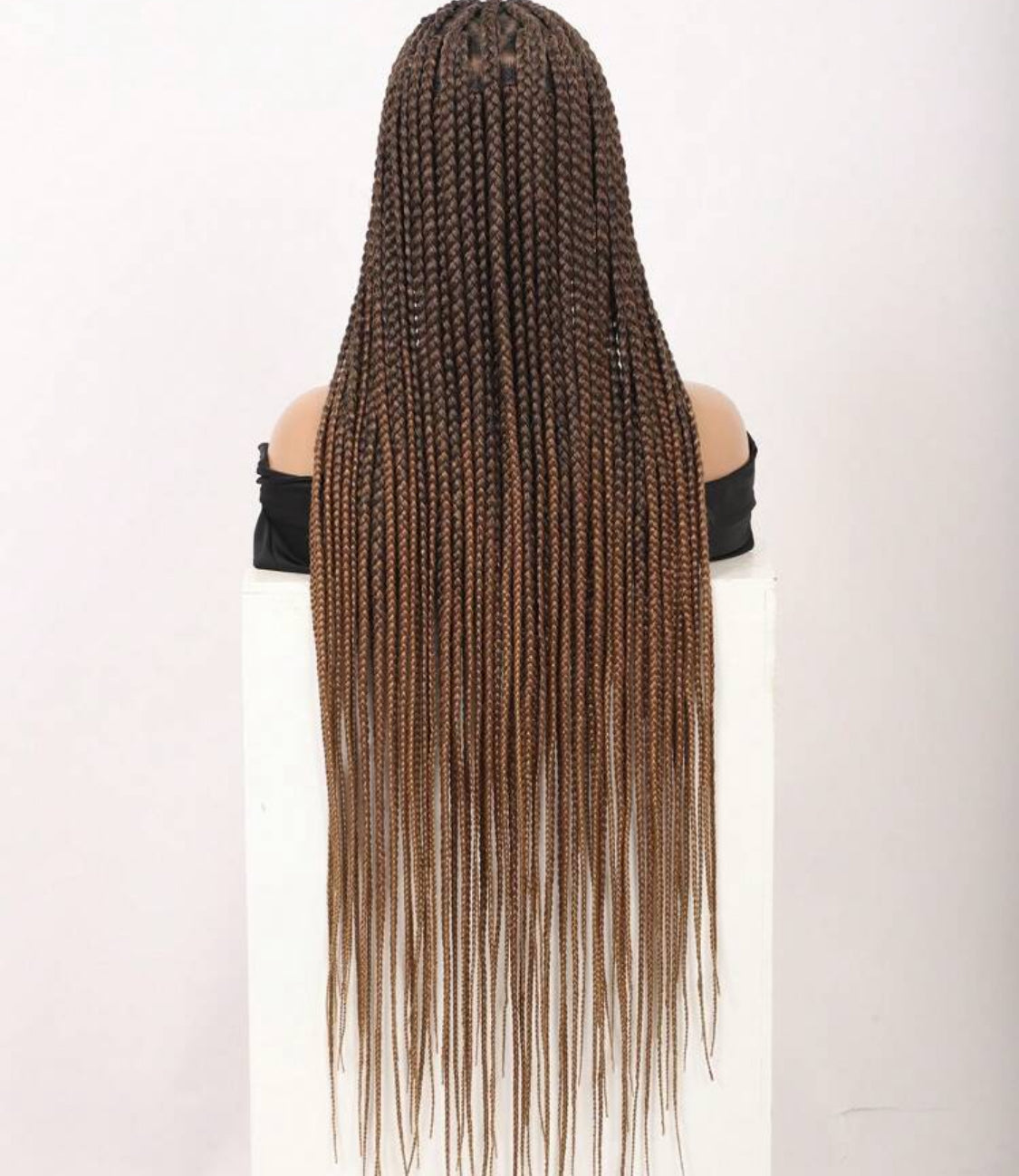 Lace Triangle Knotless Box Braided Wig Full Lace Front Wig With Baby Hair Synthetic Natural Looking Cornrow Braids Wig