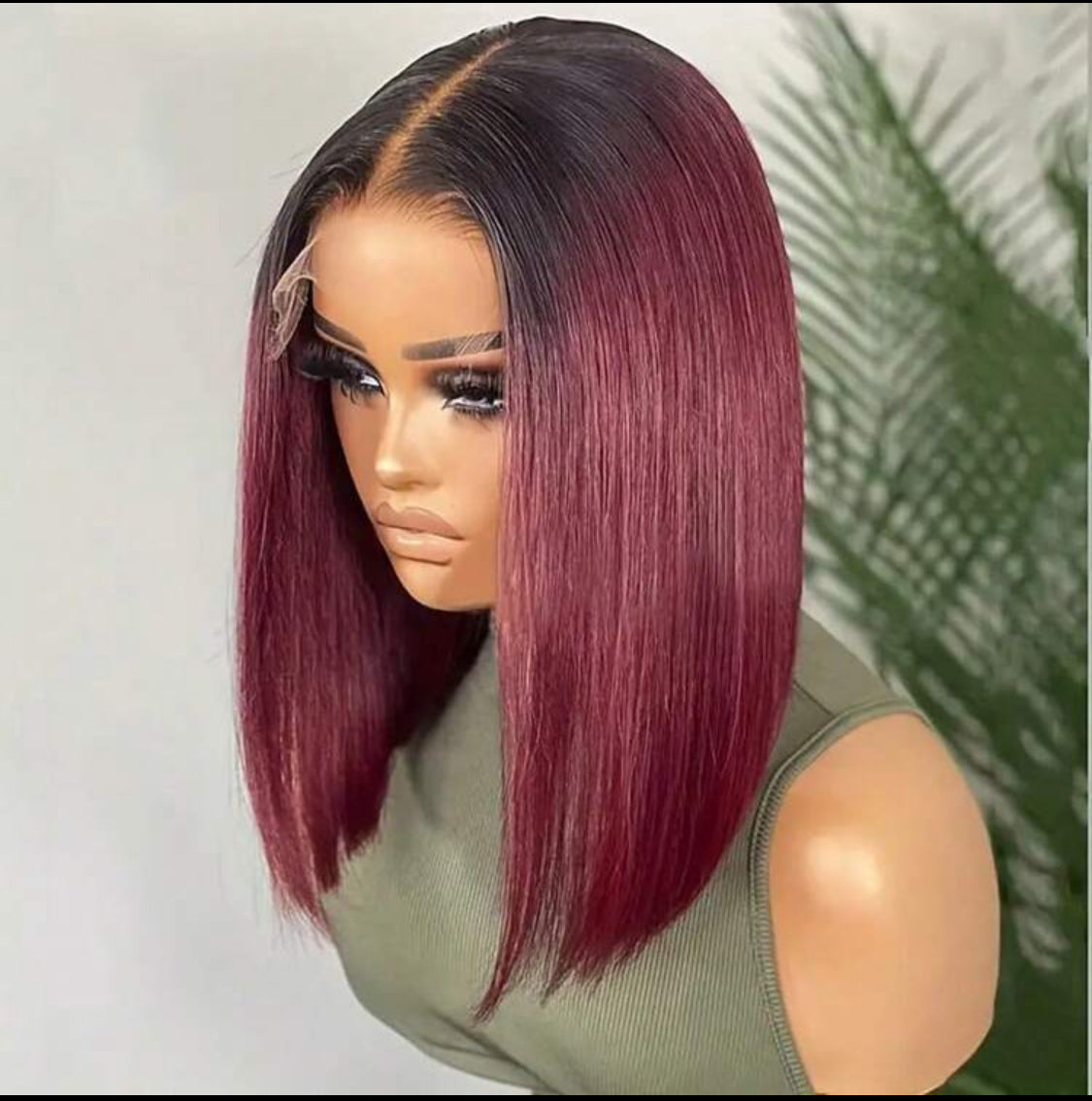 Transpaent Lace Frontal Wig OT99J Burgundy Bob Wig Human HaIr Wigs 13x4 Lace Straight Burgundy Human Hair Pre Plucked 150% Density