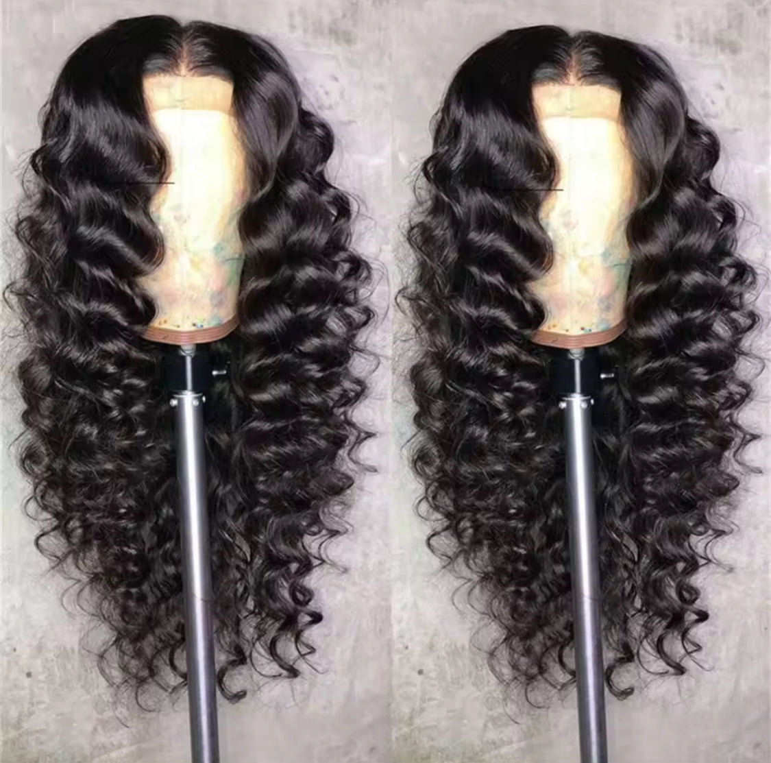 Glueless lace frontal Wig Human Hair Ready to Wear Loose Deep Wave Pre Cut Lace Closure Wig , 180Density