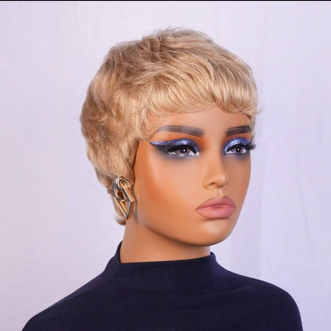 Pixie Cut Echthaarperücke, kurzer Trend, Wellenperücke, 6 Zoll, Pixie Cut 