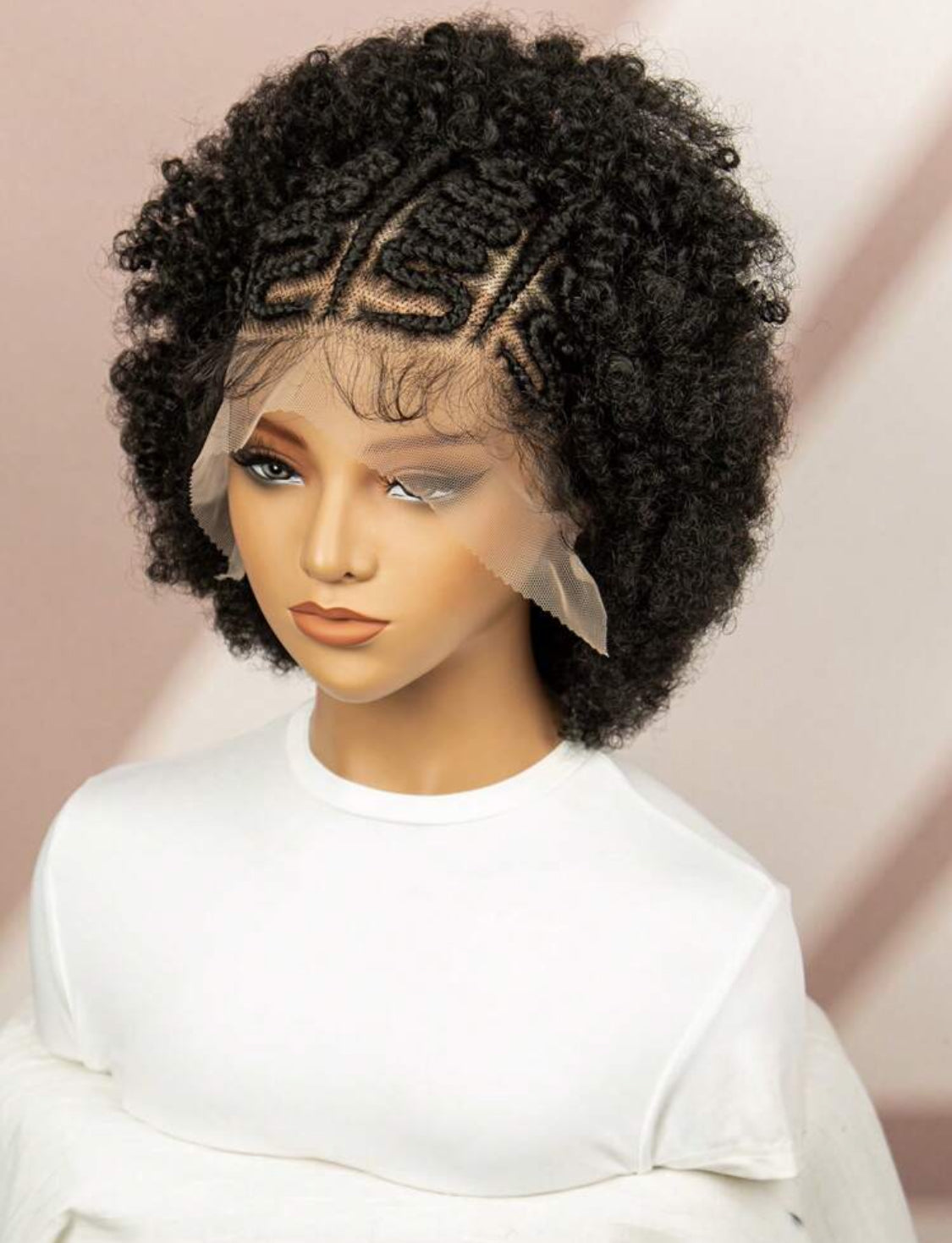 Short Curly Full  Lace Front African Twist Curl Wigs  Braid Wigs