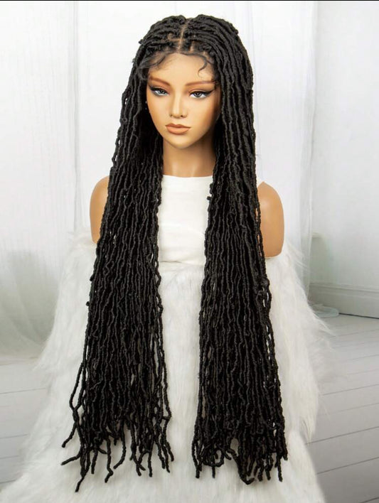 36 Inches Synthetic Full Lace Front Braids Wigs  Butterfly Senegalese Twist Braided Wigs Lace Wig With Plaits