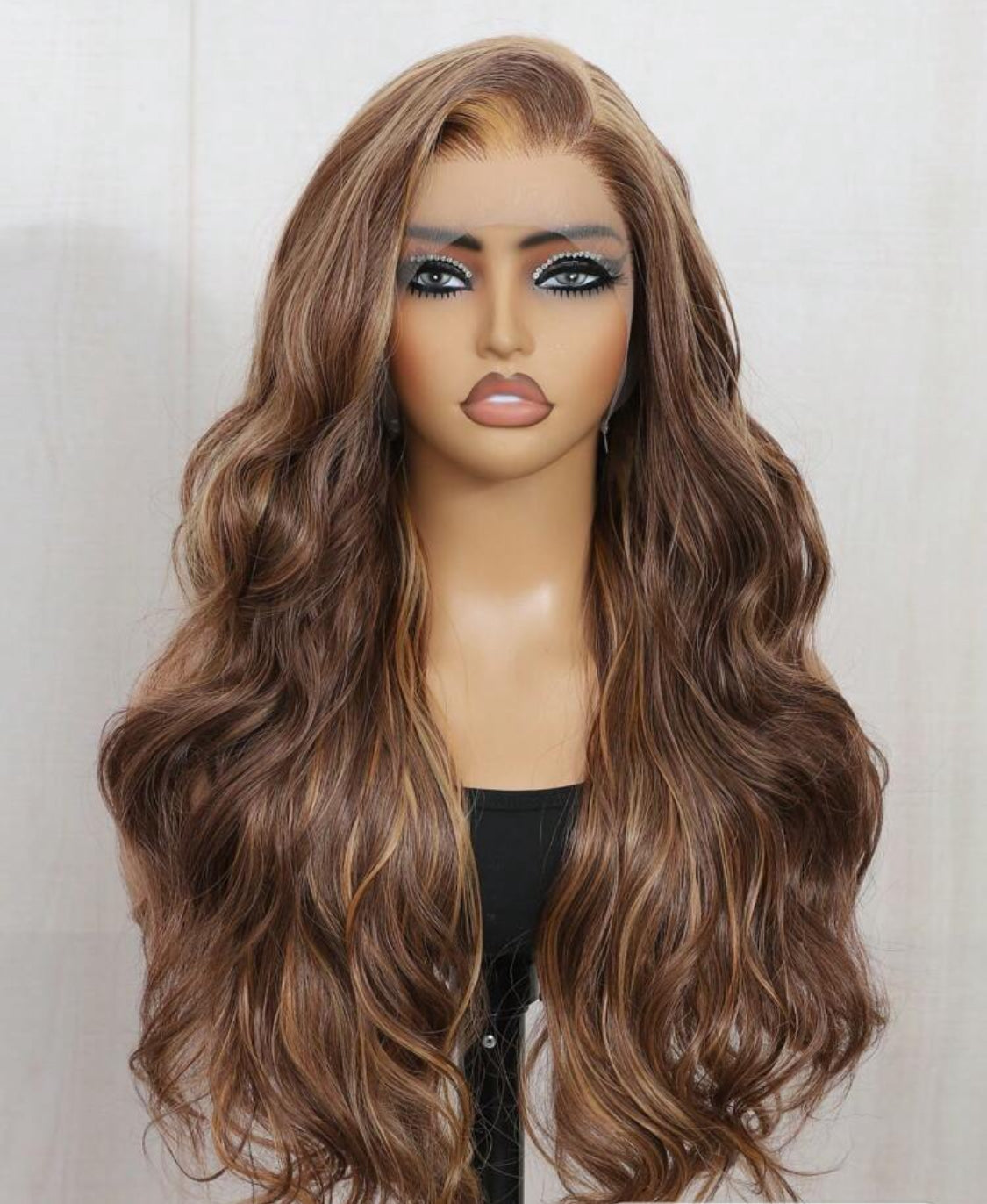 24 Inches  Luxury Synthetic Heat Resistant 13x6 Long Body Wavy Hair Pre-Plucked Hairline Synthetic HD Lace Front Wigs Natural Hairline High Quality Synthetic wig