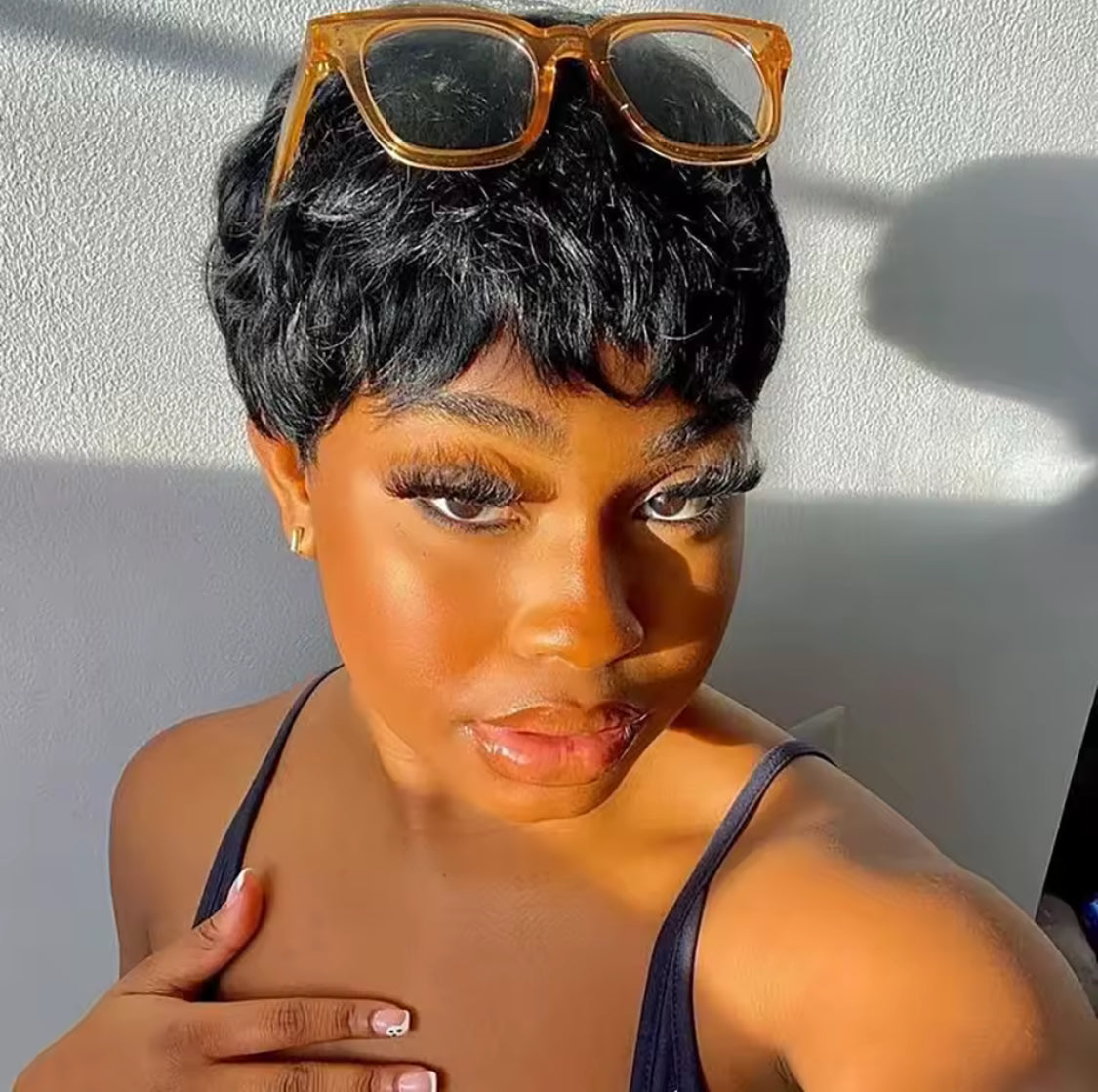 Short Pixie Cut Wig Human Hair Wigs With Bangs Short Wig 6 inches bob Human Hair Wigs