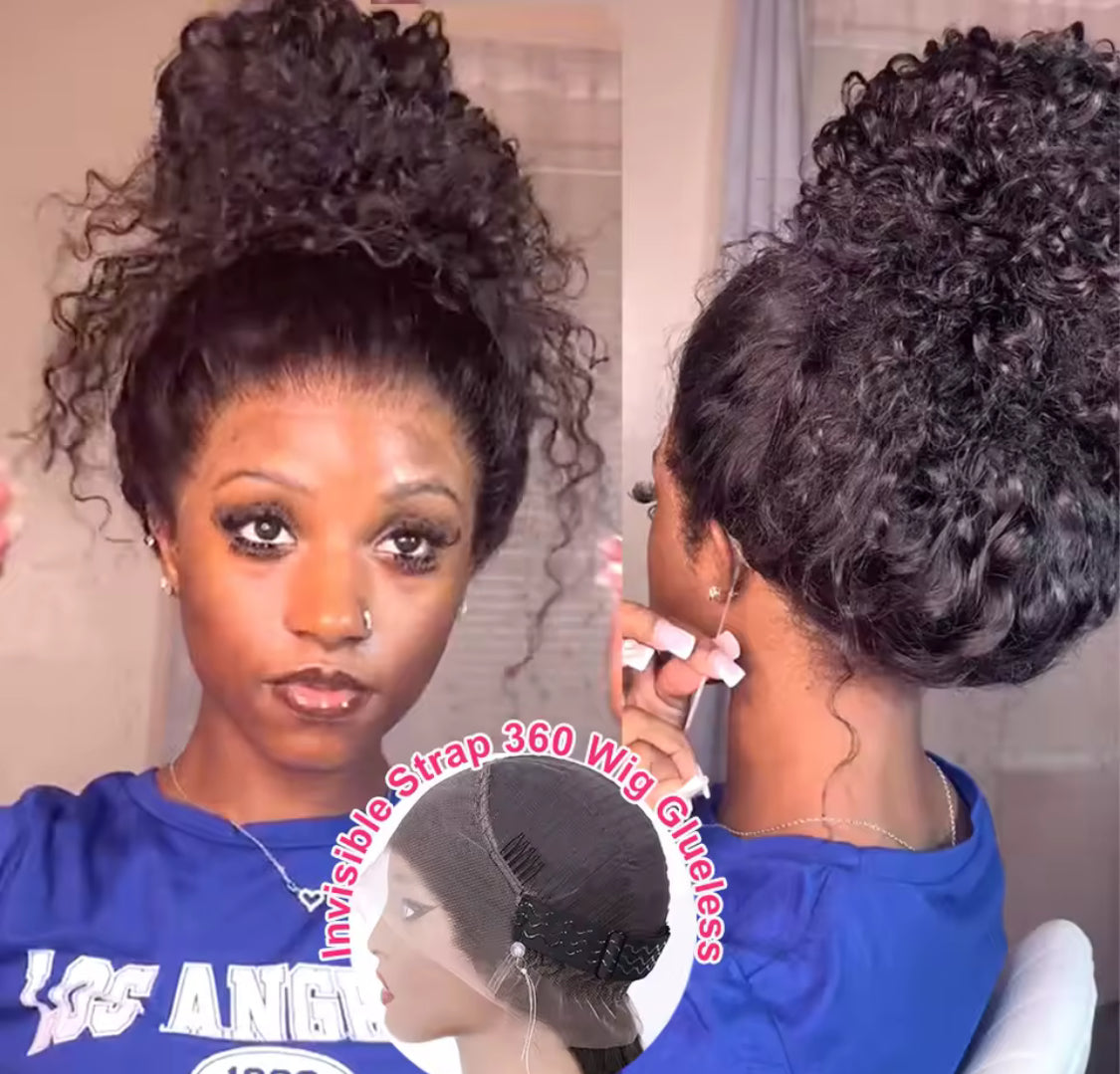 Water Wave Invisible Strap 360 Full Hd Lace Front Wig Chocolate Brown 30 Inch Deep Wave Frontal Wig Glueless Wig Human Hair