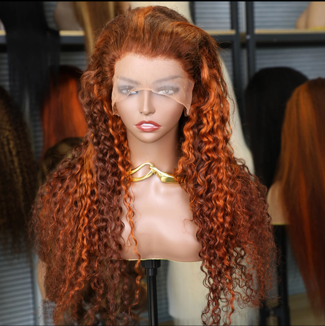 Ombre Water Wave 13x6 HD Lace Frontal Wigs Brazilian Orange Ginger Human Hair Wig Curly Wigs PrePlucked