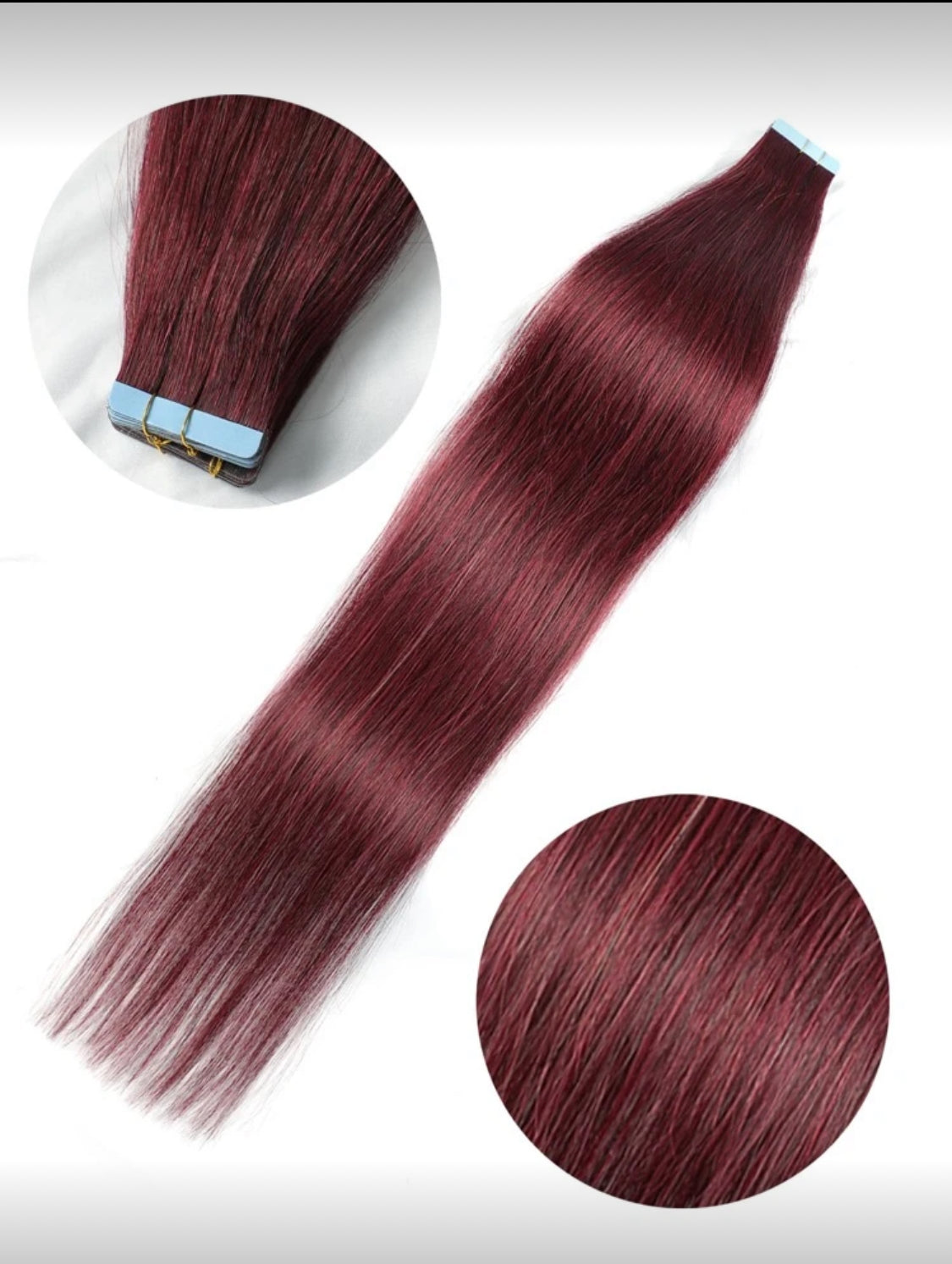 Tape in Remy Human Hair Extensions Real Remy Human Hair Black 20 Pcs/Pack In Natural Human Hair