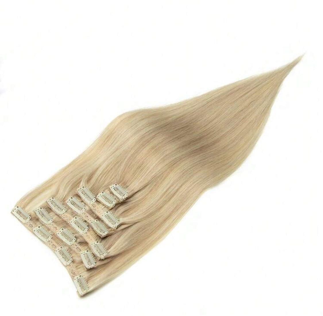 Silky Straight, 100% Human Hair Clip-In Extensions , , 7-Piece Set, 120gr