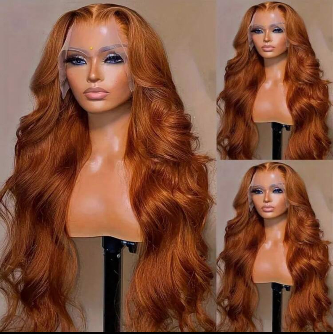Ginger Blended Hair Pre Plucked Body Wave 13x4 HD Lace Frontal Wigs 200% Density Lace Front Wigs Blended Human Blended Hair With Fiber 24 Inch