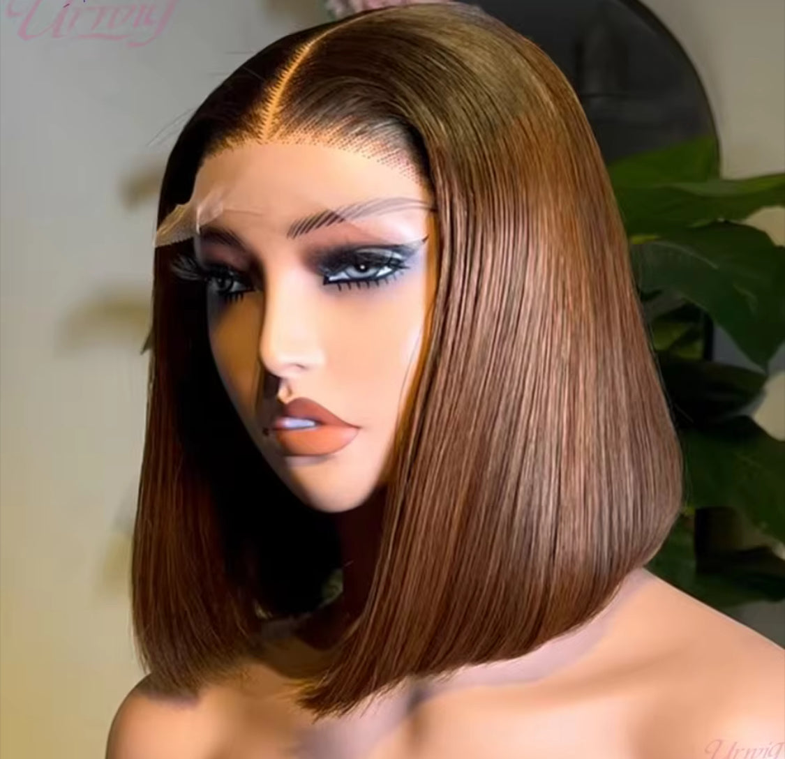 Bob Wig Brazilian Hair Lace Front Human Hair Wigs Short Bob Wig Pre Plucked Natural Color