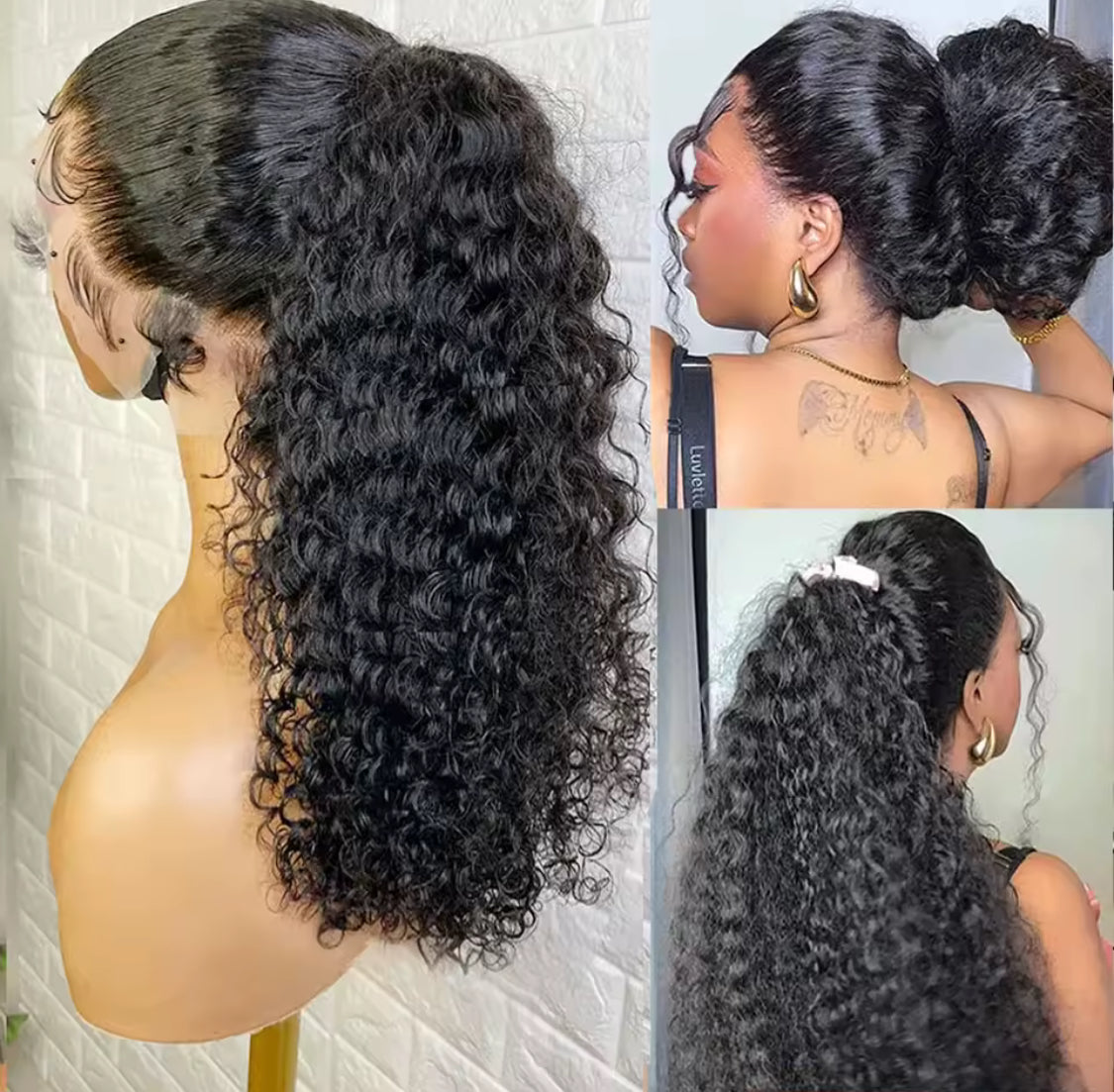 Water Wave Invisible Strap 360 Full Hd Lace Front Wig Chocolate Brown 30 Inch Deep Wave Frontal Wig Glueless Wig Human Hair