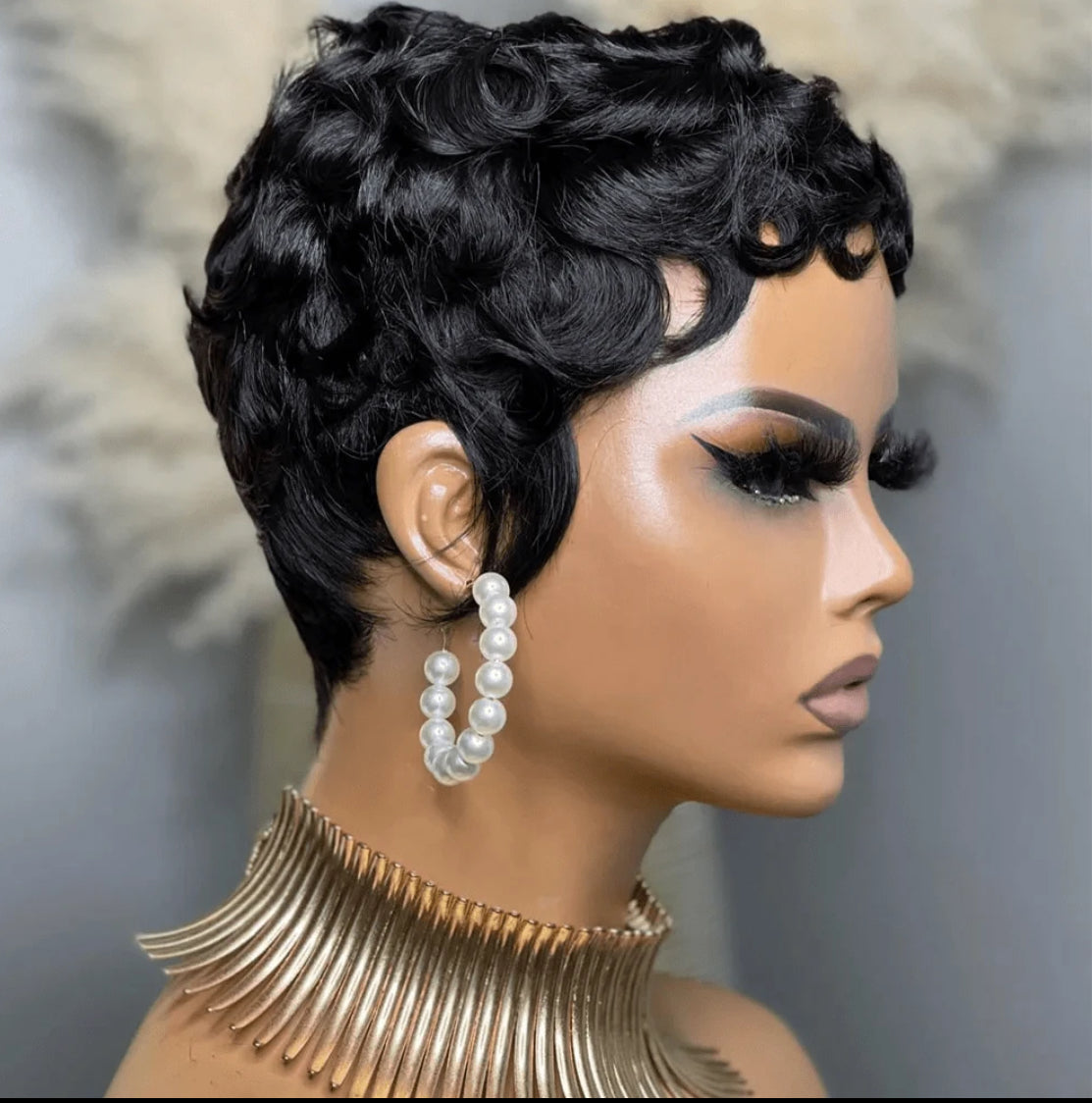 Pixie Cut Human hair wig short trend Wave Wig 6inches pixie cut