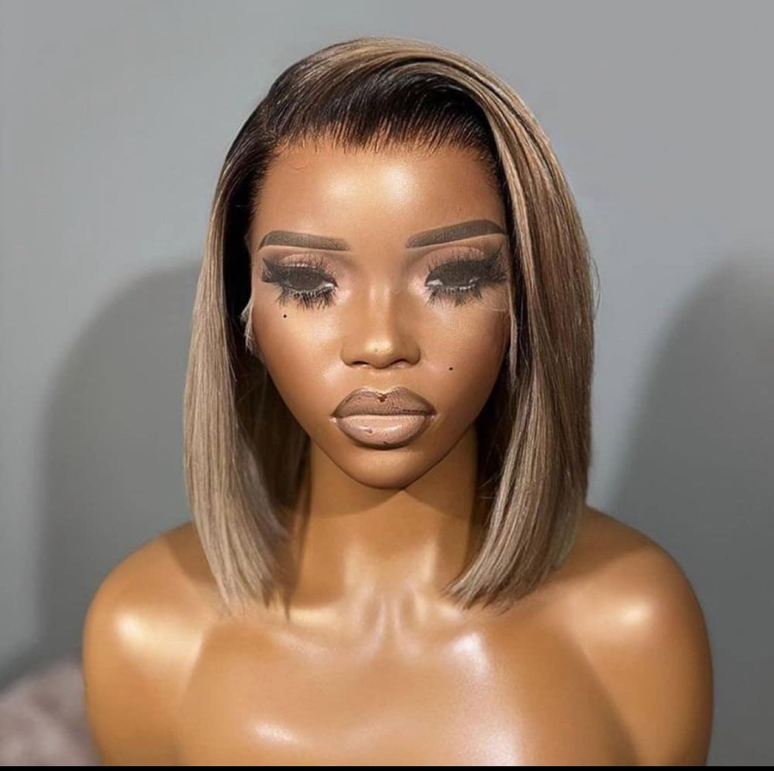 Ash Blonde Colored, human hair HD Transparent,  Highlight, For Women, Daily & Party human hair wig