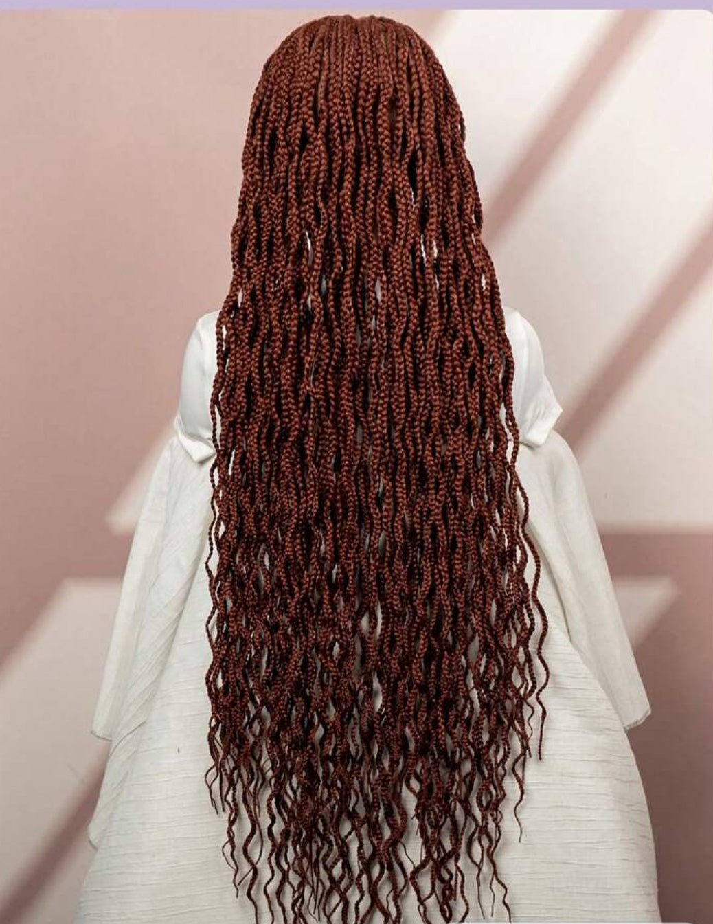 Crocheted Synthetic Handmade Lace Box Braids Short Three-Strand Twist Wig ,Bohemian Goddess River Box Braid