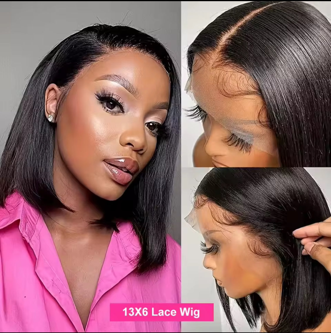 Bob Wig Brazilian Hair Lace Front Human Hair Wigs Short Bob Wig Pre Plucked Natural Color