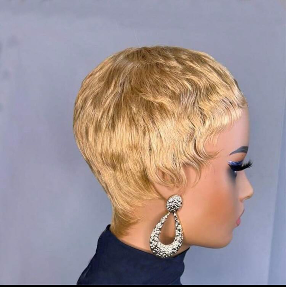 Pixie Cut Echthaarperücke, kurzer Trend, Wellenperücke, 6 Zoll, Pixie Cut 