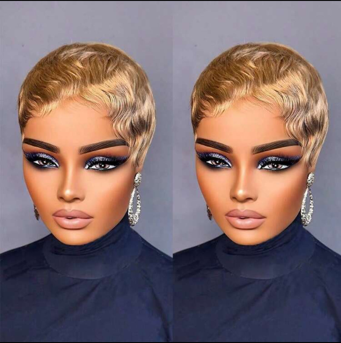 Pixie Cut Echthaarperücke, kurzer Trend, Wellenperücke, 6 Zoll, Pixie Cut 