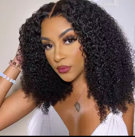 Bob Curly 4x4 lace Human Hair Wig Brazilian 4x4 Deep Water Wave Lace Frontal Wigs Pre Plucked