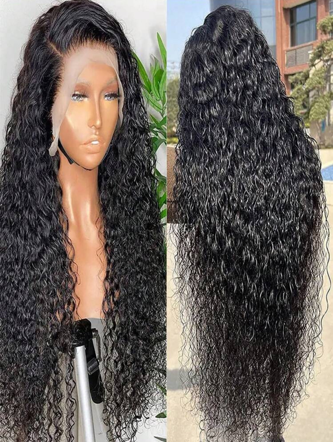Kinkly Curly 13x4 Lace Front Wigs Human Hair Curly Wave 180% Density 13x4 Human Hair Lace Front Wig Deep Curly Wigs Human Hair Natural Black
