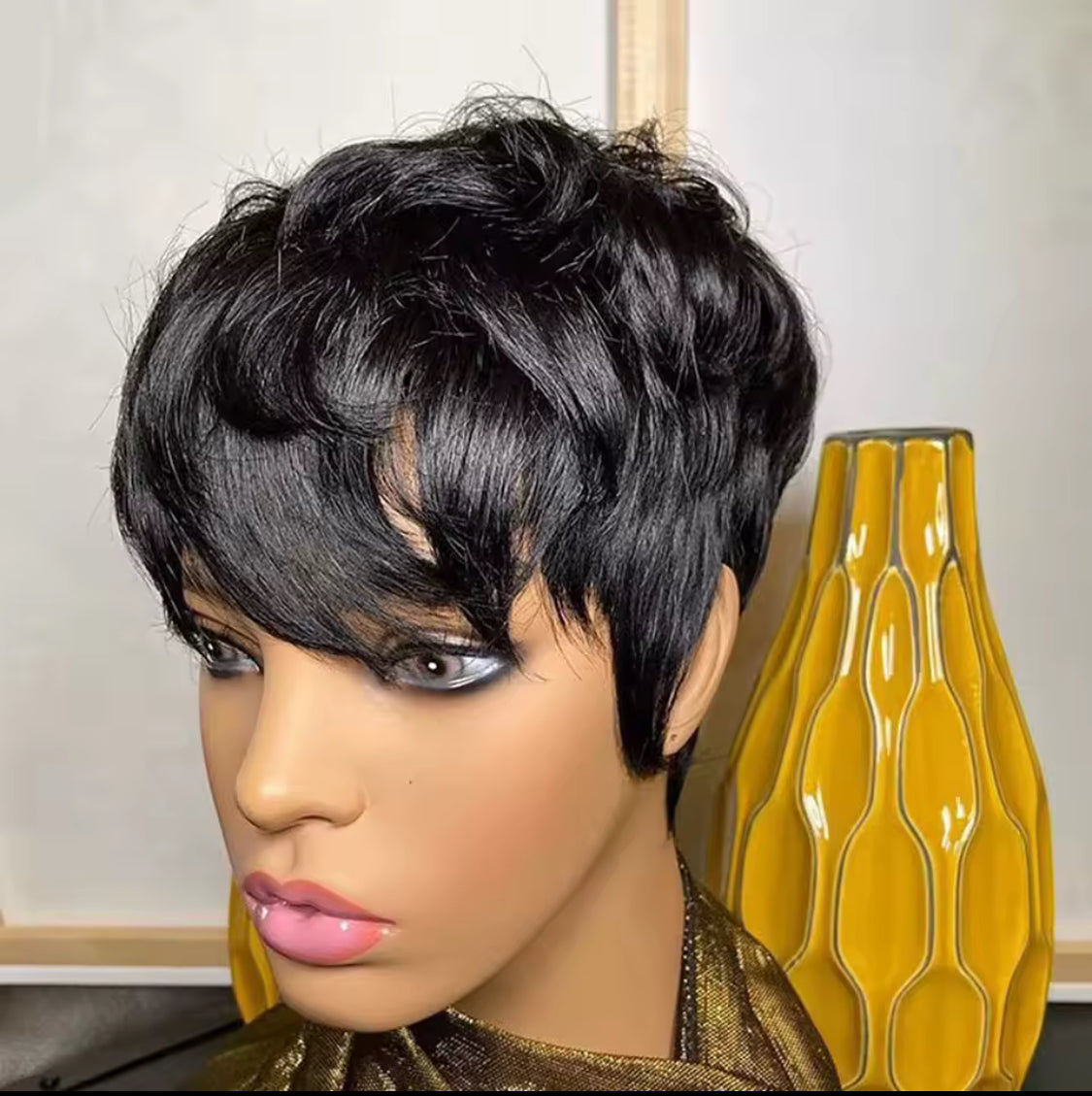 Short Pixie Cut Wig Human Hair Wigs With Bangs Short Wig 6 inches bob Human Hair Wigs