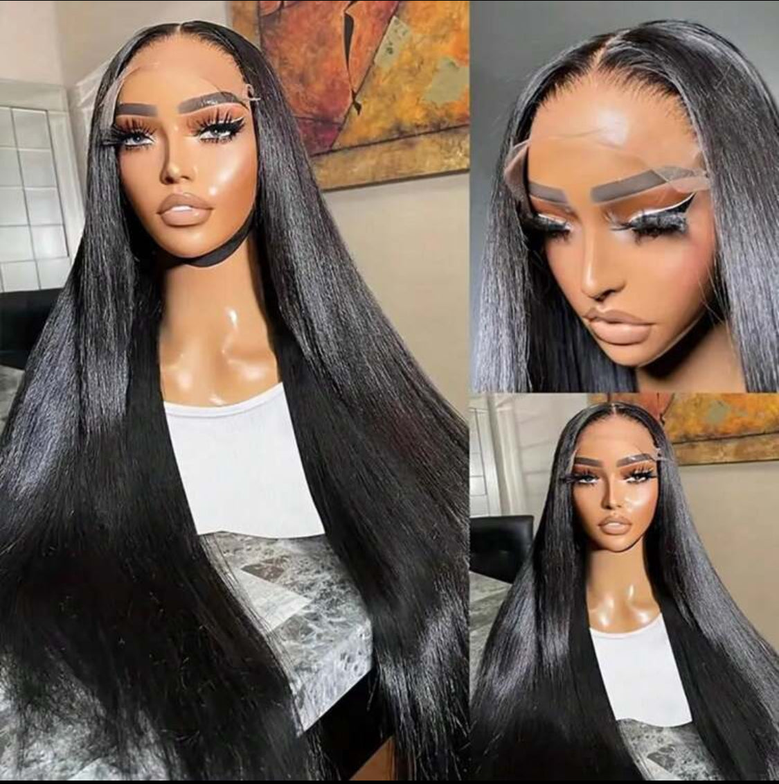 13x4  Lace Frontal Human Hair Wig Straight HD Transparent Lace Brazilian Human Hair Wig  Natural Color Wig
