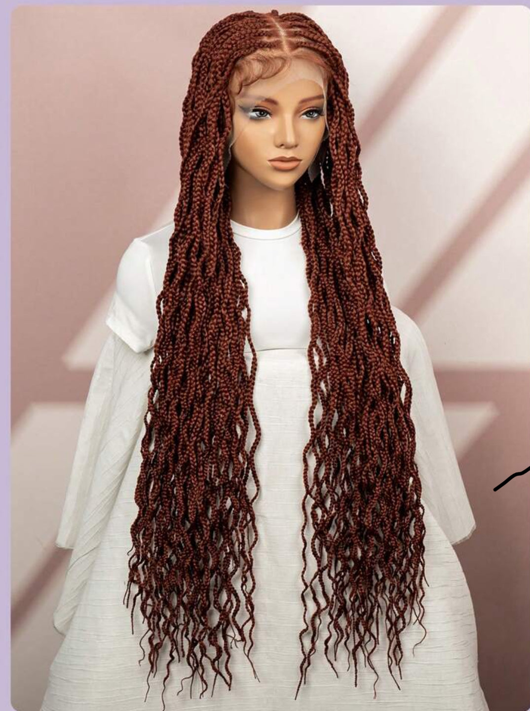 Crocheted Synthetic Handmade Lace Box Braids Short Three-Strand Twist Wig ,Bohemian Goddess River Box Braid