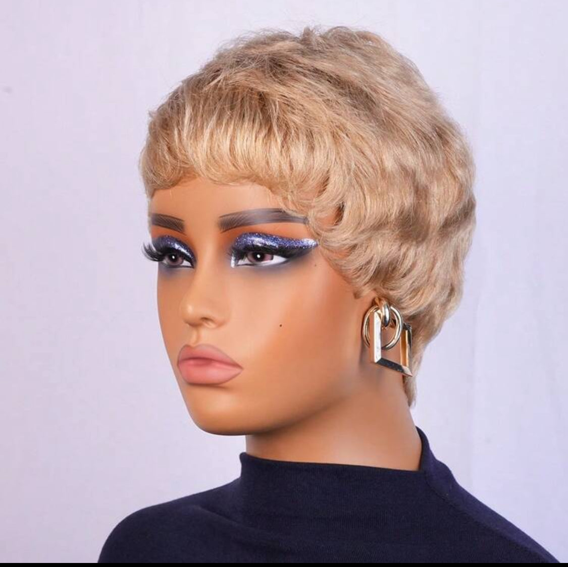 Pixie Cut Echthaarperücke, kurzer Trend, Wellenperücke, 6 Zoll, Pixie Cut 