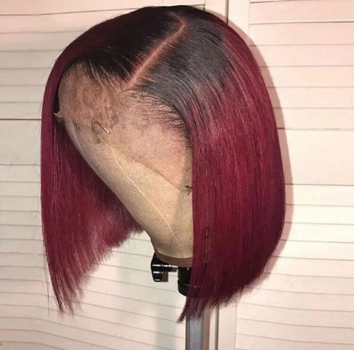 Transpaent Lace Frontal Wig OT99J Burgundy Bob Wig Human HaIr Wigs 13x4 Lace Straight Burgundy Human Hair Pre Plucked 150% Density