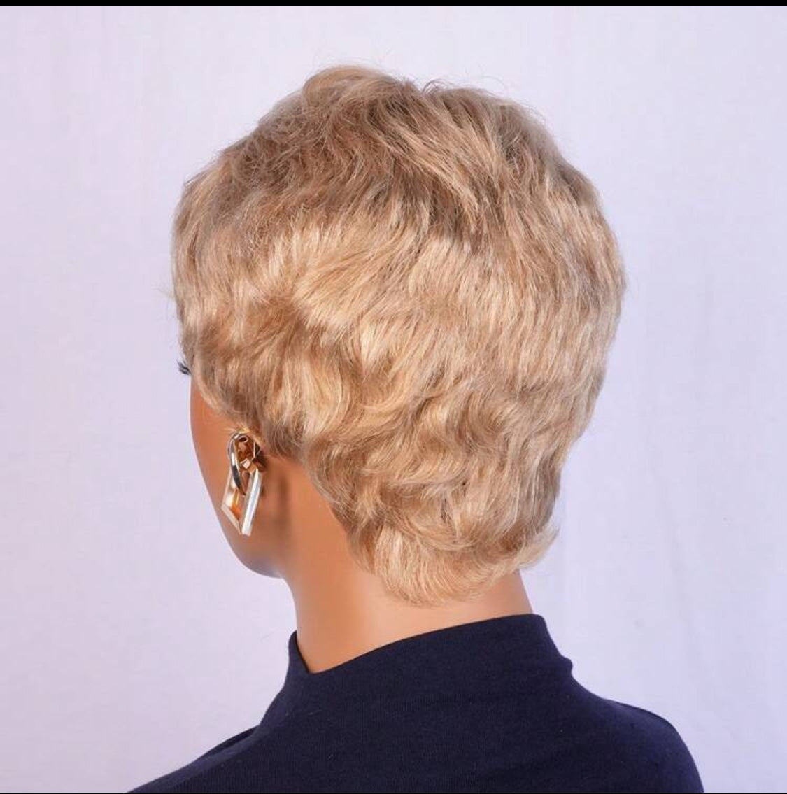 Pixie Cut Echthaarperücke, kurzer Trend, Wellenperücke, 6 Zoll, Pixie Cut 