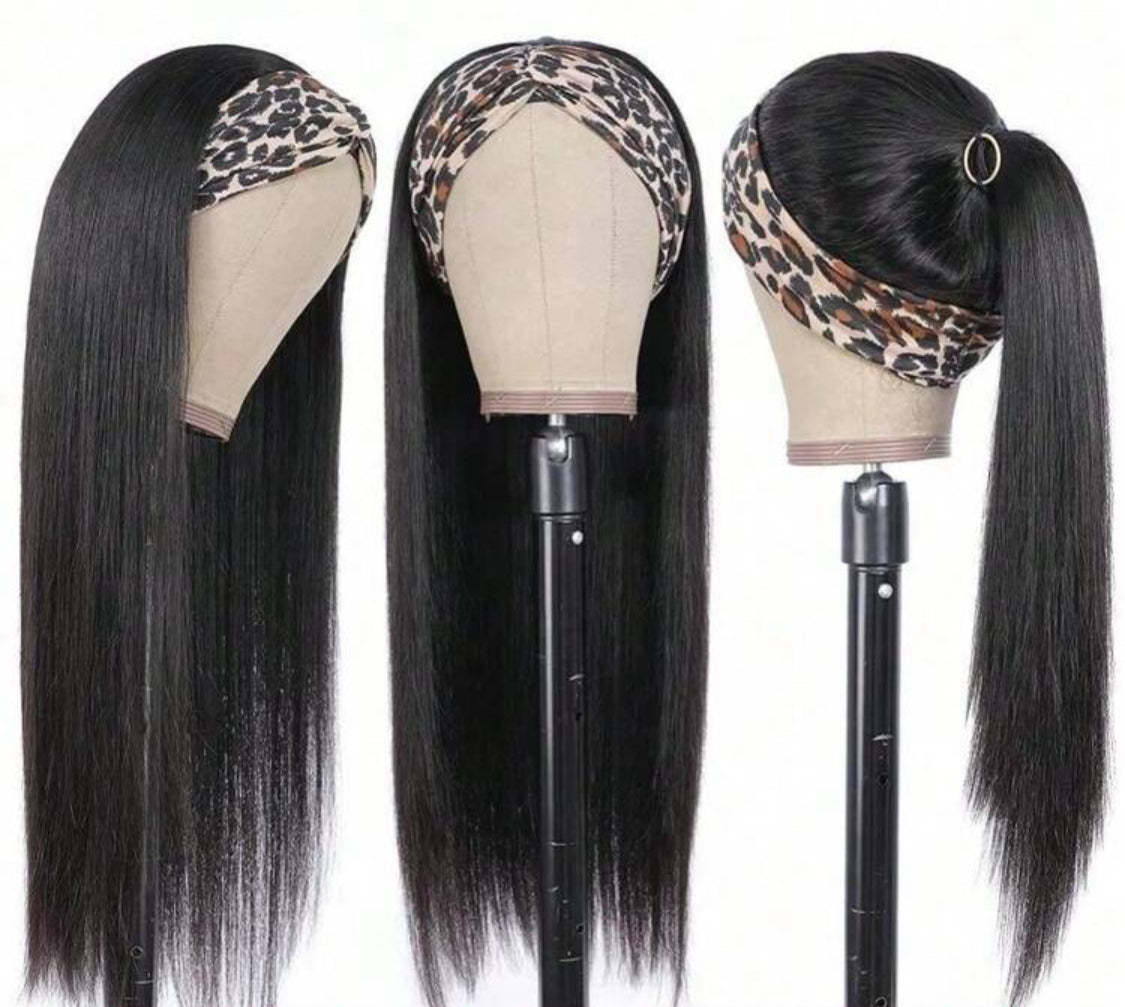 Glueless  Straight Headband Wigs  Headband Wig Human Hair Straight Brazilian Virgin  Headband Wigs Human Hair Wigs 150% Density